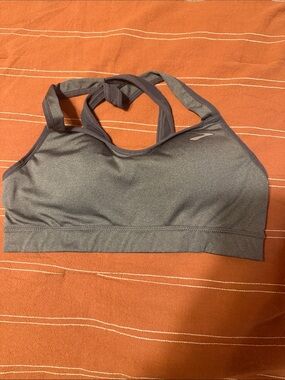 Brooks Gray Crossback Medium-Impact Sports Bra